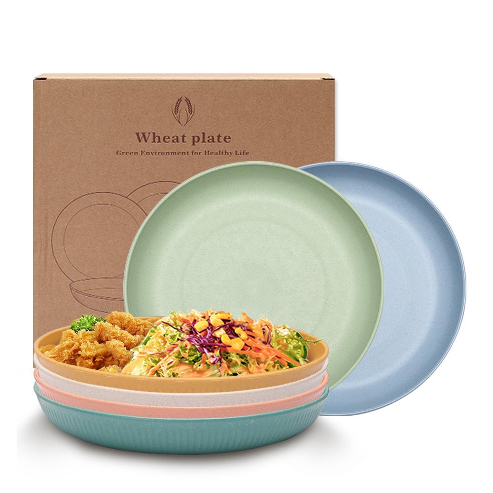 TikTok-Inspired Creative Wheat Straw Plate - Stylish Plastic Dinnerware for Snacks and Fruits Single Plate