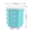 Portable Silicone Ice Bucket With Lid Ice Cube Maker Mold Wine Cooler Beer Whiskey Freeze Space Saving Home Bar Kitchen Tools