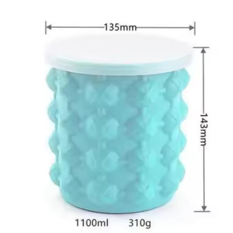 Portable Silicone Ice Bucket With Lid Ice Cube Maker Mold Wine Cooler Beer Whiskey Freeze Space Saving Home Bar Kitchen Tools