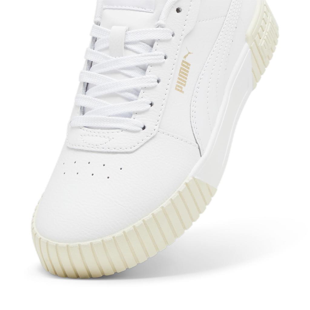 PUMA Carina Sneakers 2024 White Snow cm 2.0 (385849) Women's Fall/Winter Colors Gold/Alpine (Size 28), 22.0