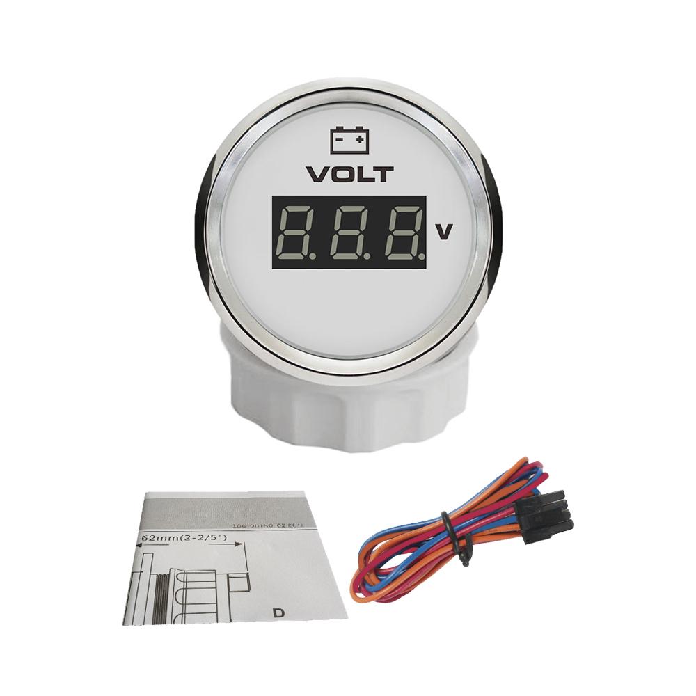 RHAXEL 2" 12V DC Voltmeter Volt Gauge 8-16V 16-32V 18-32V 9-32V with 8 Backlights for Car Boat Motor RV Truck