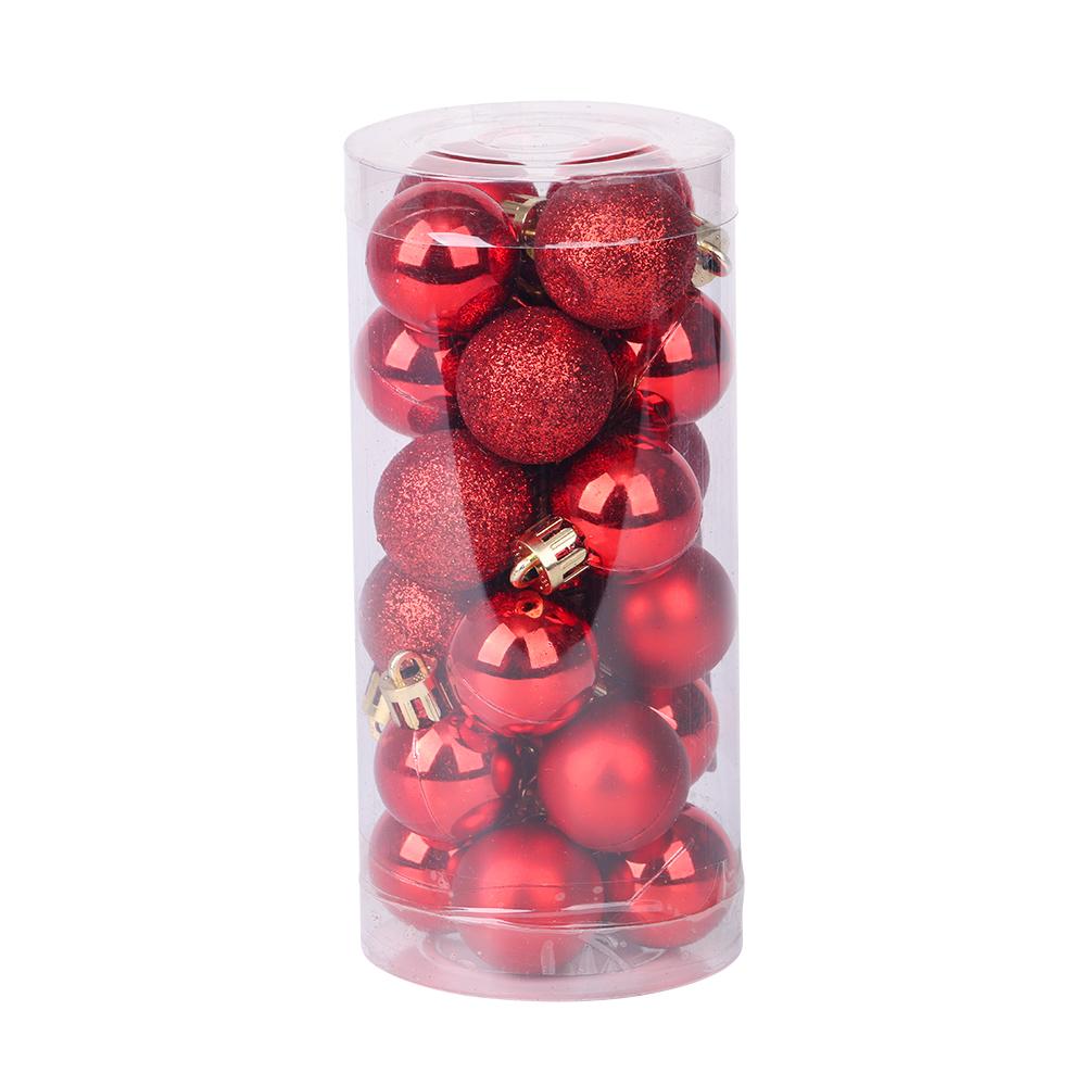 24pcs 3cm Party Supplies Crafts Home Decor Ball Bauble Christmas Tree Decoration Drop Pendant Xmas Hanging
