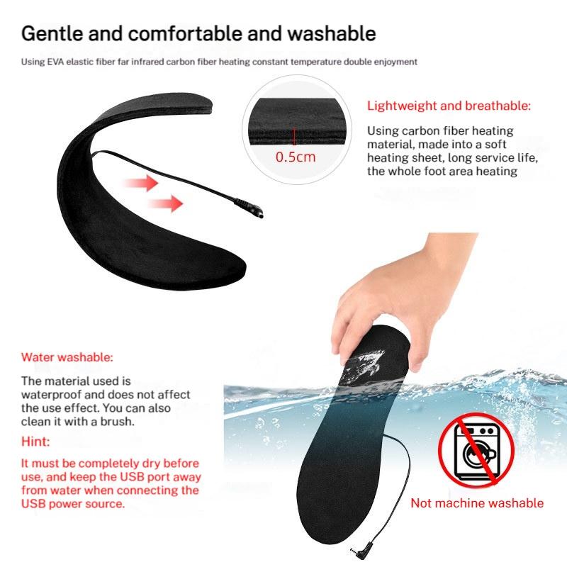 1pair Winter Electric Heated Insoles Electric Foot Warming Pad Thermal Shoes Unisex Foot Fever Feet Heating Insoles Warm Sock Pad Mat