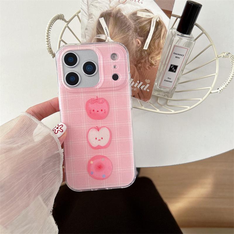 

Korean Plaid Donut Cat iPhone Case for Women (Compatible with iPhone 17/16 Pro Max/15/14) iPhone 16 Pro Max