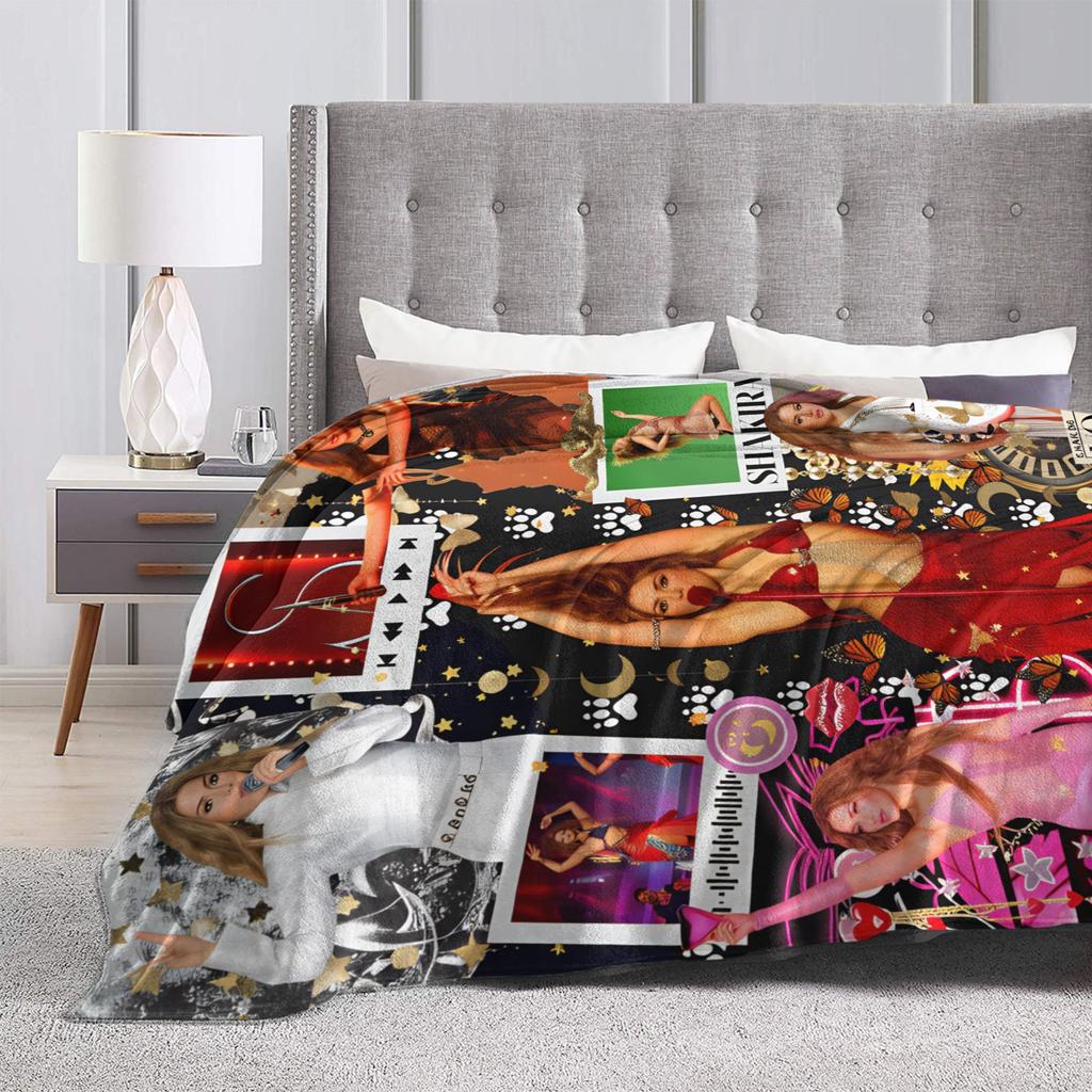 Coperta Shakira Cantante Pop Calda Morbida Grafica Peluche Biancheria da Letto Plaid per Divano Letto Viaggio Flanella Copriletto Coperta da Letto