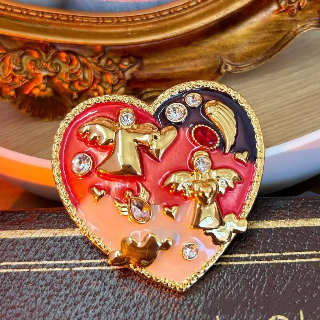 Vintage Classic Women Men Heavy Industry Crystal Brooch Badgeds Middle Style Unisex Rhinestone Exquisite Pin Accessories Gift