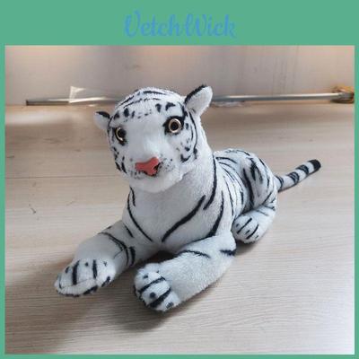 Large Realistic White Tiger Plush Animal 30cm Hairy Stuffed Toy Perfect For Kids