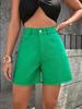 Trendy European & American Women's High-Waist Denim Shorts - Loose, Slimming Fit