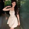 White suspender dress children summer small high-end French pure desire to look thin waist small white dress short skirt