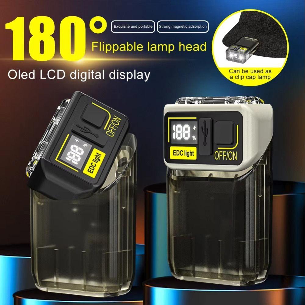 1200mAh Mini Magnetic Flashlight Waterproof Hat Clip Light Pocket Camping Light  Hiking