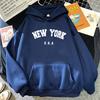 New York Usa Letter Print Streetwear Man Women Loose Fitness Clothes Fashion Hoodie Long Sleeved Casual Unisex Hoodie Winter Top