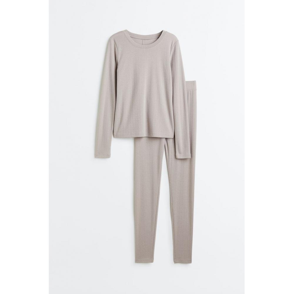 

H M Pointelle Pyjamas Light Grey