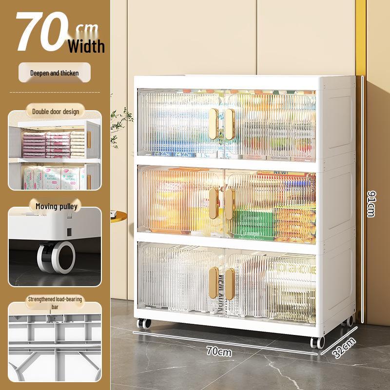 Transparenter Doppeltür-Aufbewahrungsschrank für Schuhe, Schlafzimmer, Wohnzimmer und Snacks