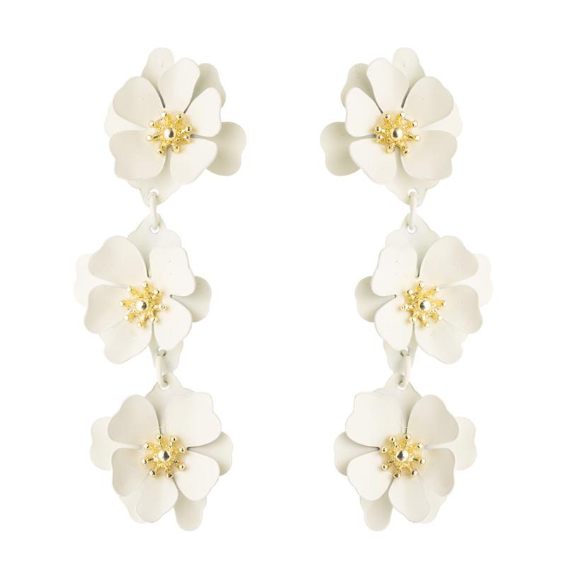 

Богемные серьги-капельки, модные женские серьги, цветочные модные длинные темпераментные серьги