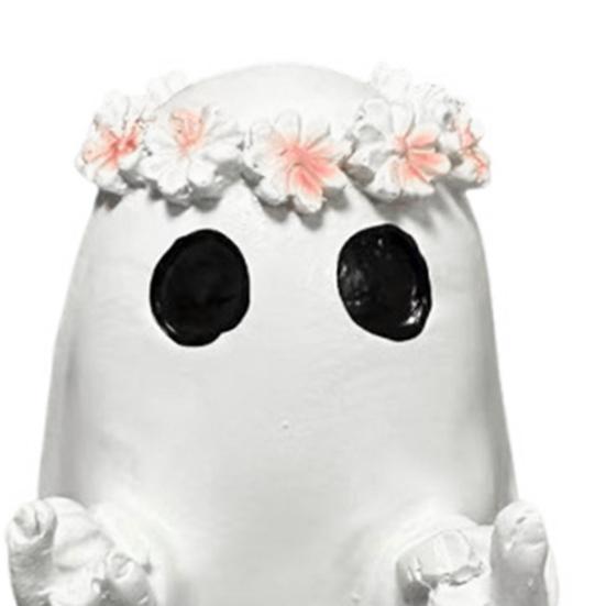 Halloween Middle Finger Ghost Statue Wreath Ghost Resin Figurine Sculpture Holiday Party Home Office Desktop Decoration Ornament