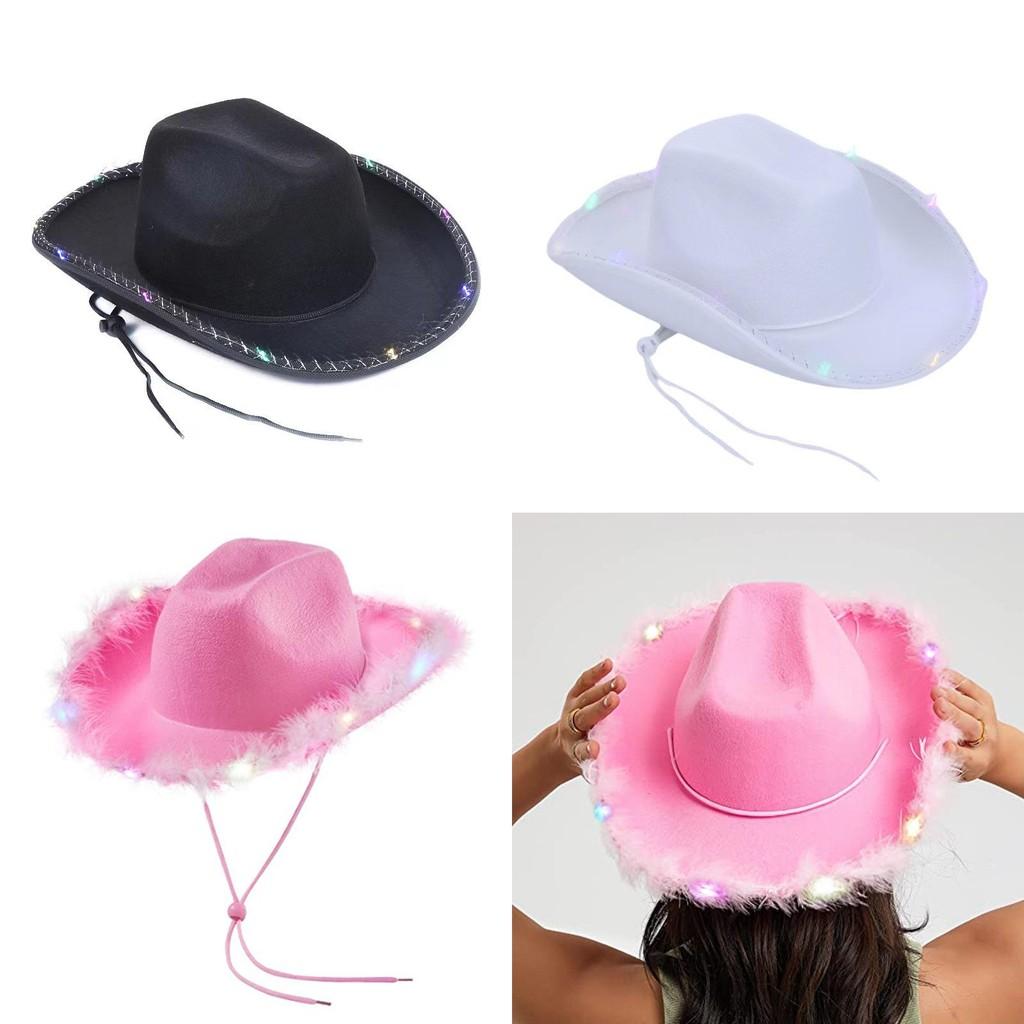Festive Hat Cowboy With Colorful Lights For Party Costumes And Cheer Halloween