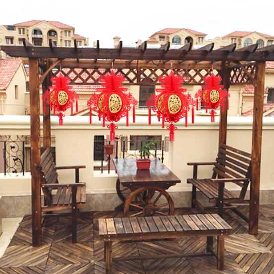 2 Stück Laternenanhänger zum chinesischen Neujahr mit Segensworten, Jahr des Drachen, Glücksszene, Layout-Ornament, Filzstoff, rote Laterne, Feiertagsparty, Zuhause