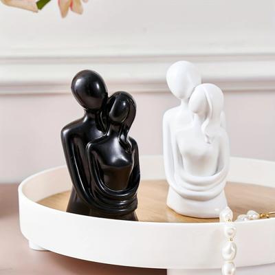 Abstract Hugging Couple Statue Modern Nordic Couple Figurine Sculpture Living Room Bedroom Office Decoration Ornament Anniversary Valentine’s Day Gift