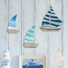 Drewniany żaglowiec, odpowiedni jako rzeźba ścienna w stylu marynistycznym - wiszący żaglowiec, dekoracja oceaniczna do domów nad jeziorem