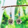 Boho Floral Beaded Dangle Earrings, Vintage Colorful Beads Creative New Fashion Elegant Party Jewelry Gift