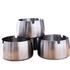 Round Stainless Steel Ashtray - Drop-Proof, Creative Minimalist Design for Home & Hospitality Use