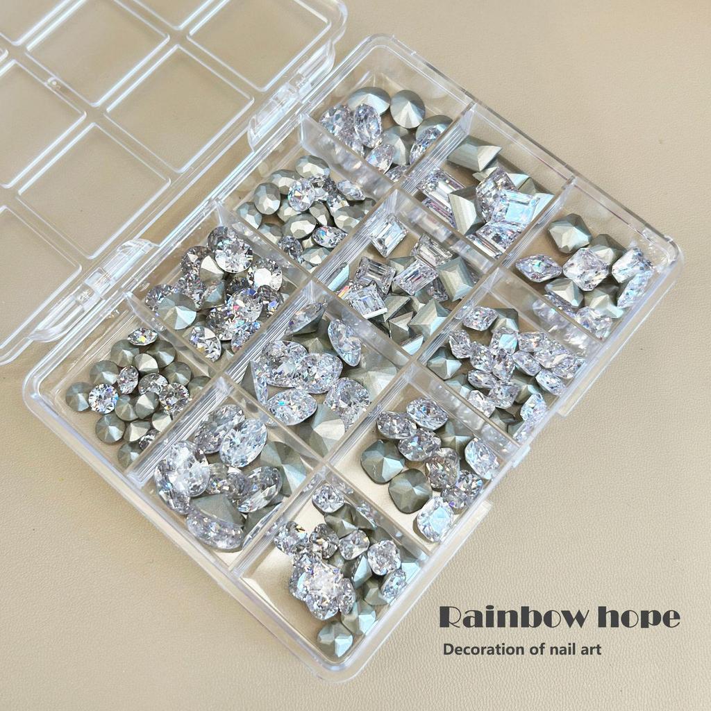 Sparkling Multi-Faceted Zirconia Nail Art Rhinestones Set – Handmade DIY Wearable Accessories