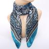 Ethnic Print Square Scarf for Women: Fashionable Versatile Silk-like & Mulberry Silk Material Small Scarf & Neck Accessory
