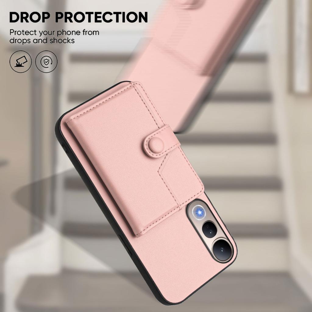 For Vivo V50 Lite 5G Case RFID Blocking Card Holder Kickstand TPU + PU Leather Phone Back Cover