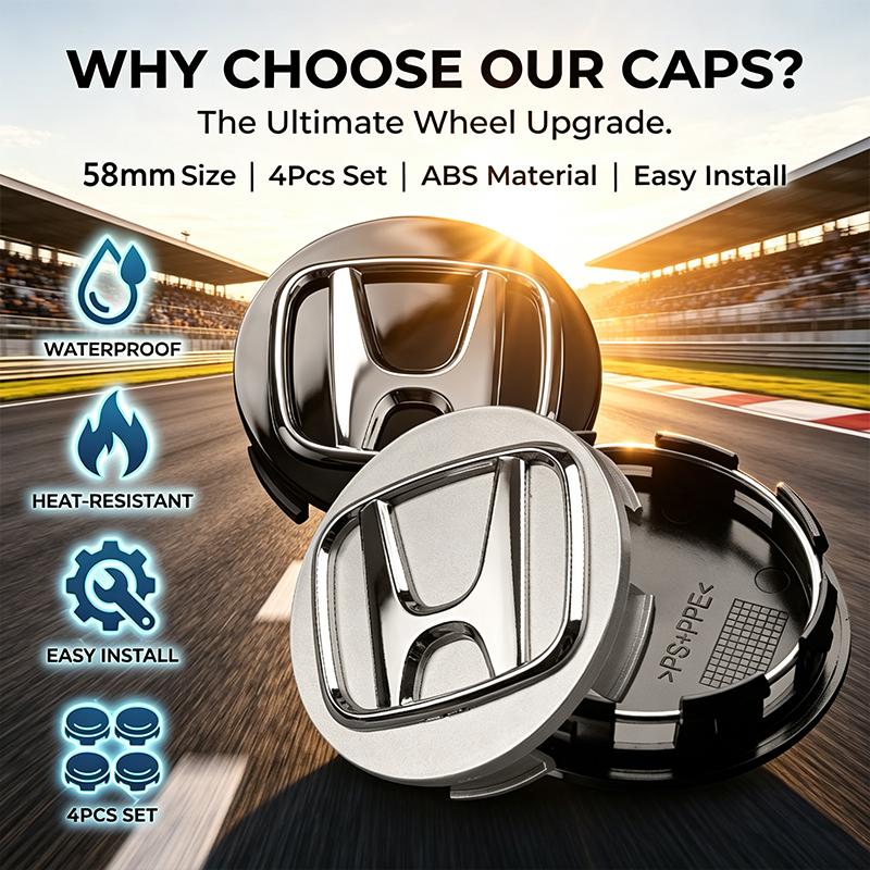 58mm Embossed Logo Rim Center Covers Wheel Center Hub Caps for Honda Civic Accord Crider City XRV CRV HRV Inspire Odyssey Envix ala256