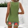 Conjunto de Pantalones de Moda para Mujer Primavera/Verano Chaleco sin Mangas Estampado y Shorts Conjunto de Dos Piezas