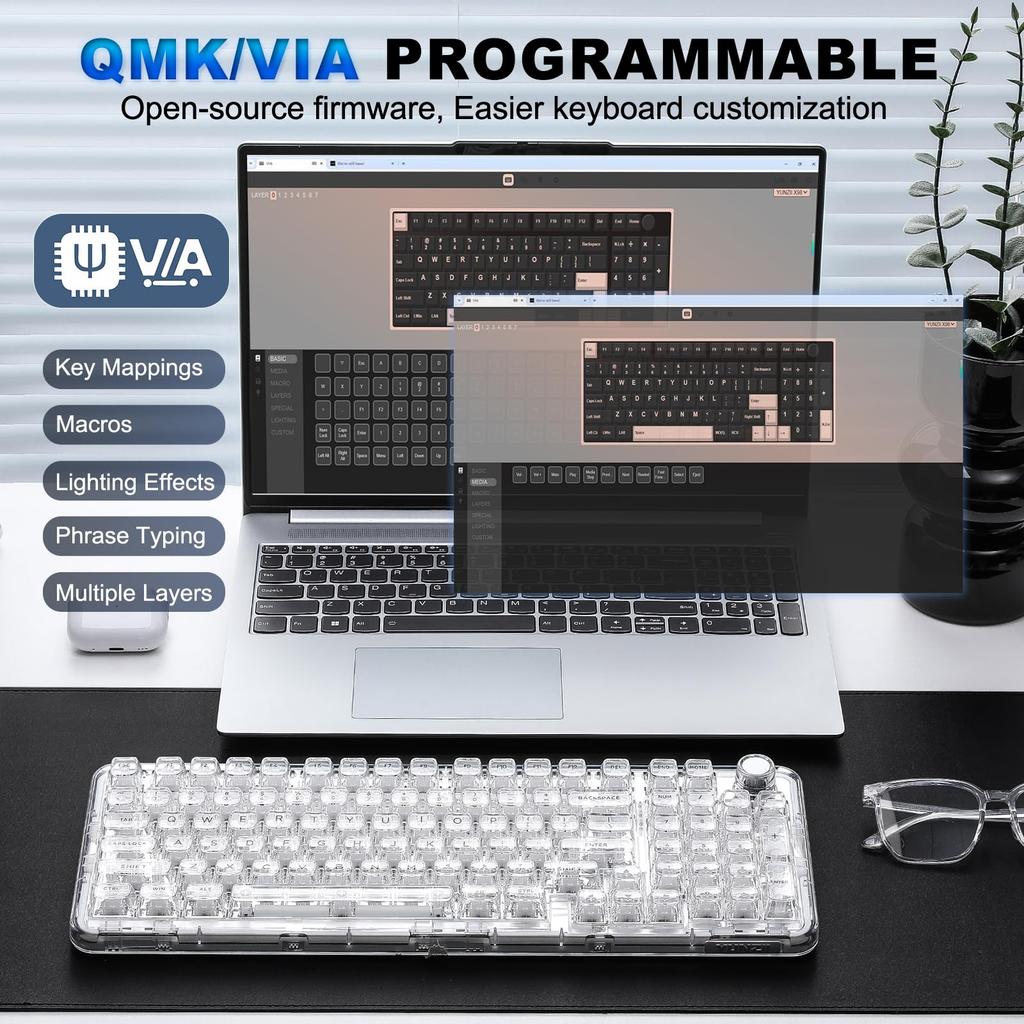 YUNZII X98 Compatible Wireless Mechanical Gaming Keyboard with Transparent Connectivity Lubricated Gasketed RGB Technical Standards Compliance