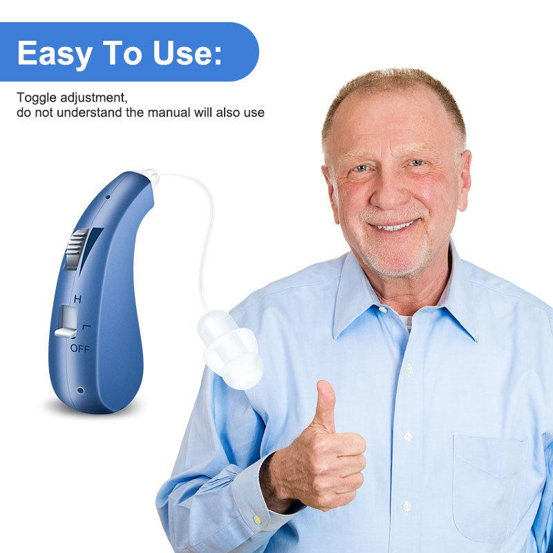 BTE Rechargeable Hearing Aid Pair for Elderly - Overseas Version