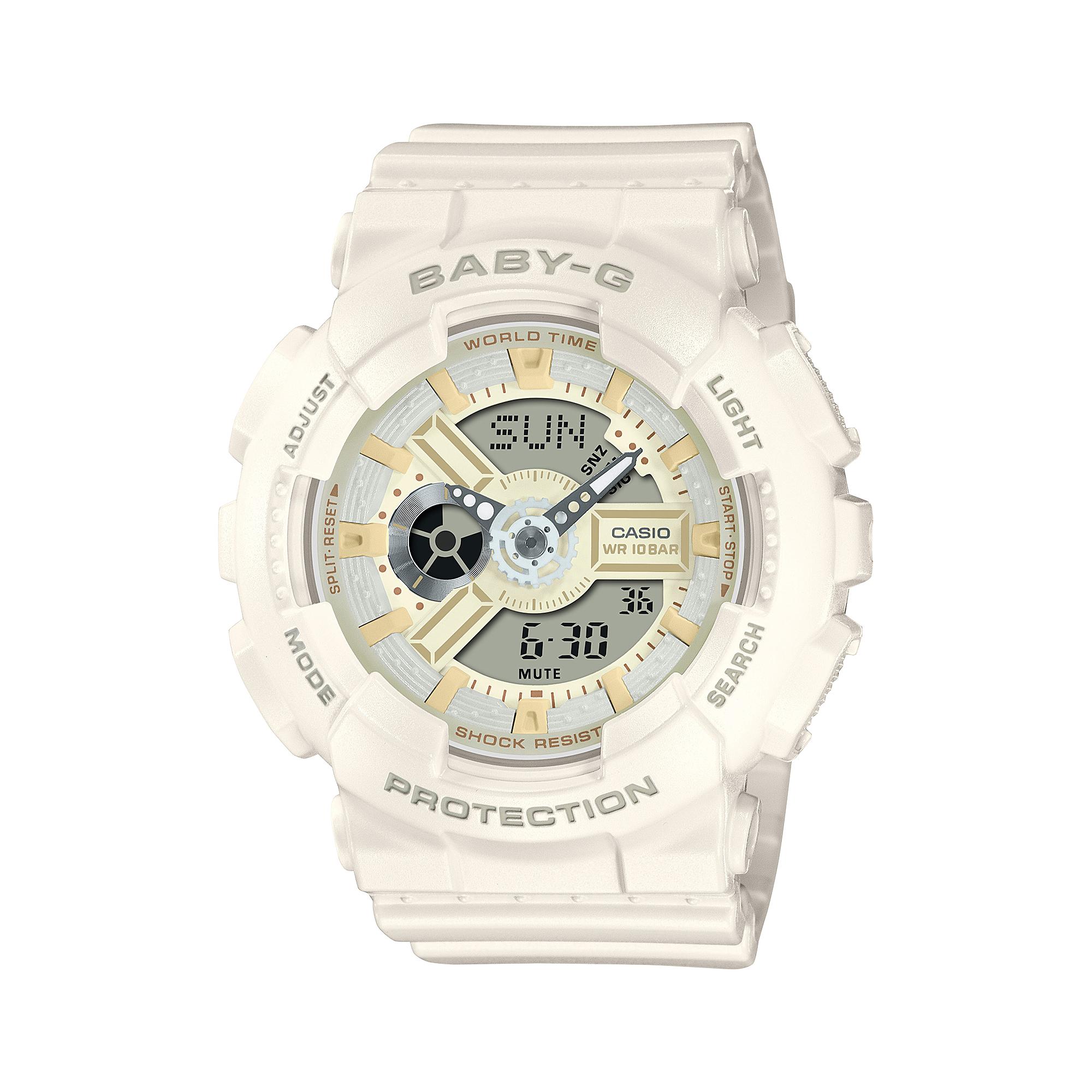 CASIO Women s BABY-G 46.3mm White Watch BA-110XSW-7APRQ White Chocolate Strap