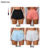 Women's Quick-Dry Three-Quarter Running Shorts with Inner Lining and Double Layer for Fitness