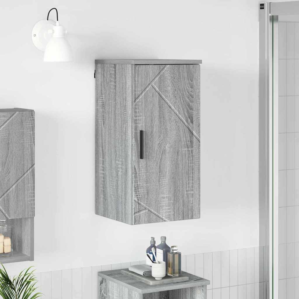 Bathroom Wall Mounted Cabinet Grey Sonoma 30 x 31.5 x 61 cm