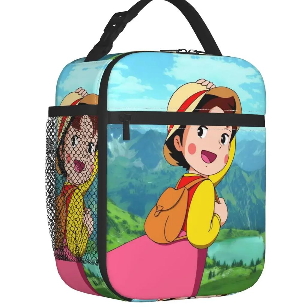 Custom Heidi Peter And Grandpa Together Lunch Bag Men Women Cooler Thermal Insulated Lunch Boxes for Student School