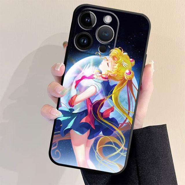 Phone Case for Apple iPhone XS X 11 SE 13 Pro Max 6s 14 Plus 8 XR 7 12 Mini 6 Armor Silicone Bumper S-Sailors Moons Girl Cover