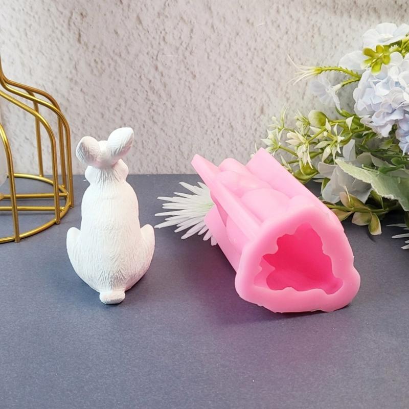 3D Hasen Tierfigur Silikon Kerzenformen für Kerzen Seifenherstellung Gipsdekoration Zementton Silikonformen
