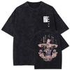 JoJo's Bizarre Adventure Kira Yoshikage T-Shirt Vintage Washed Cotton Graphic Tee Unisex Oversized Crew Neck Short Sleeve Anime Streetwear Top