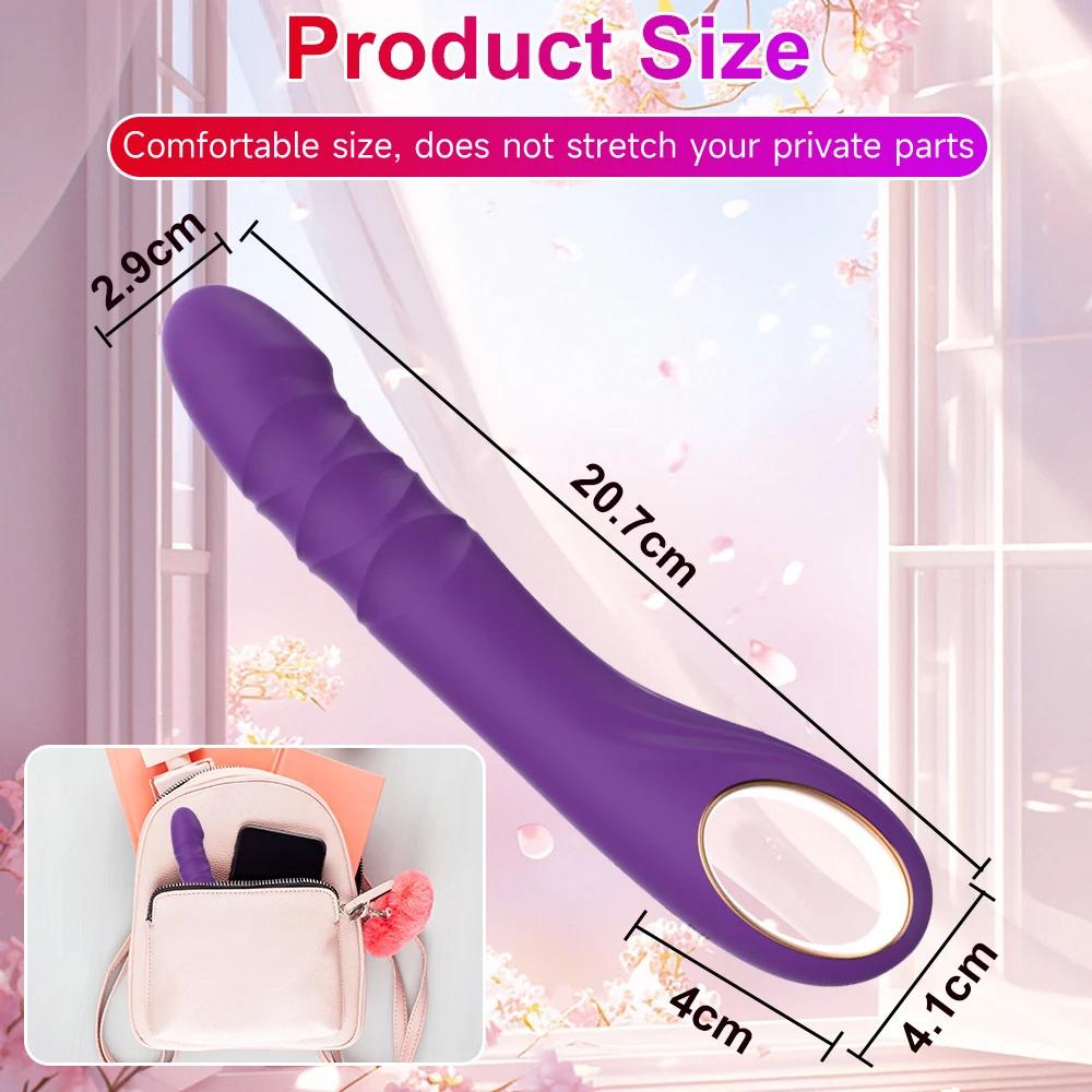 Leistungsstarker Simulations Teleskop Dildo Vibrator G-Punkt Klitoris Anal Stimulator 10 Geschwindigkeits Vibrationsmodus Sexspielzeug für Erwachsene für Frauen