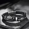 New Stainless Steel Leather Rope Bracelet Viking Series Woven Leather Hip-hop Men's Bracelet Bracelet Bracelet