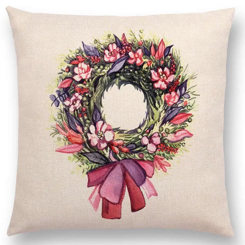 Lovely Birds Flowers Plants Sofa Pillow Case Hummingbird Rose Raspberries Lemon Dill Clove Almonds Cushion Cover