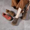 Top-grain Cowhide Women's Shoes Thick-soled Soft Leather Soft-soled Casual Shoes Flat-bottomed Big-headed Ugly and Cute Shoes