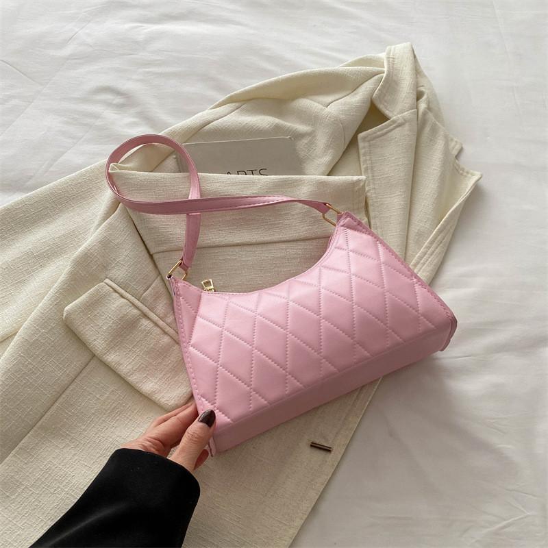 Trendy Stylish Retro Single Shoulder Bag Perfect For Spring Casual Outfits In Black Pink Khaki White And Purple