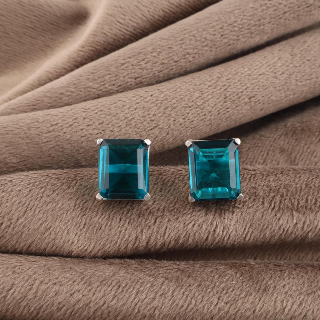 Apatite Gemstone 925 Sterling Silver Jewelry Handmade Earrings 0.4" For Wedding EE-179-16