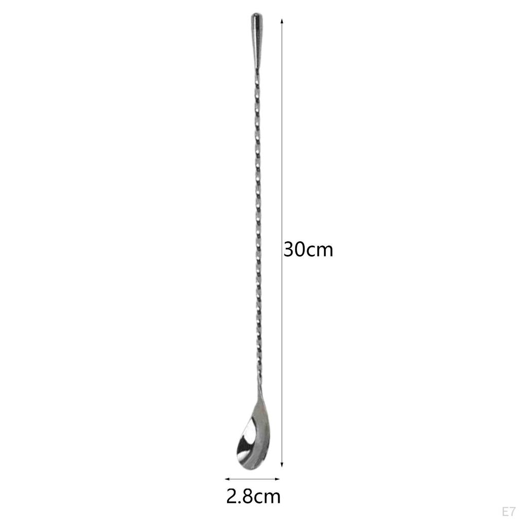 -Stirrer, Stainless Steel, Spoon, Stirrer, Stirring 12 Inches, for Tea, Drinks, Ice Cream,