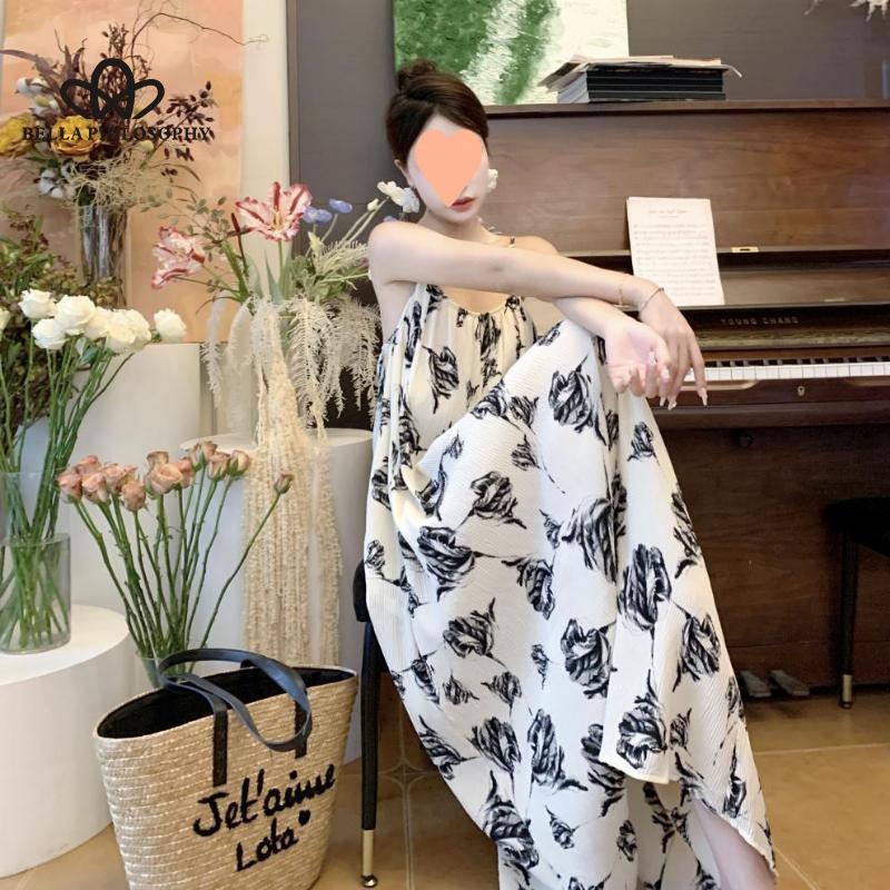 Rochie cu bretele fără spate în stil francez, fără mâneci, în stil Hepburn, de vară, ocazională, rochie midi