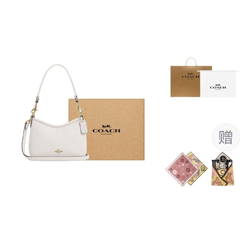 Coach Laurel Cow Leather Crossbody Handbag, Shoulder Bag Small Women's Chalk White CBH16-IMCHK