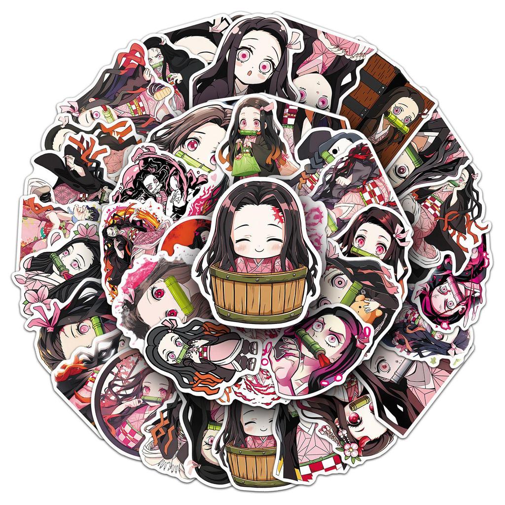 Nezuko Kamado Sticker Set: 50 Beautiful Demon Slayer Anime Stickers for Phone, Planner, and Stationery