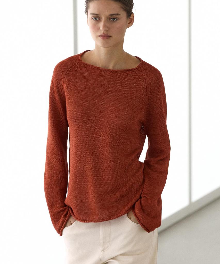 Masimodutti Linen Round Neck Knit